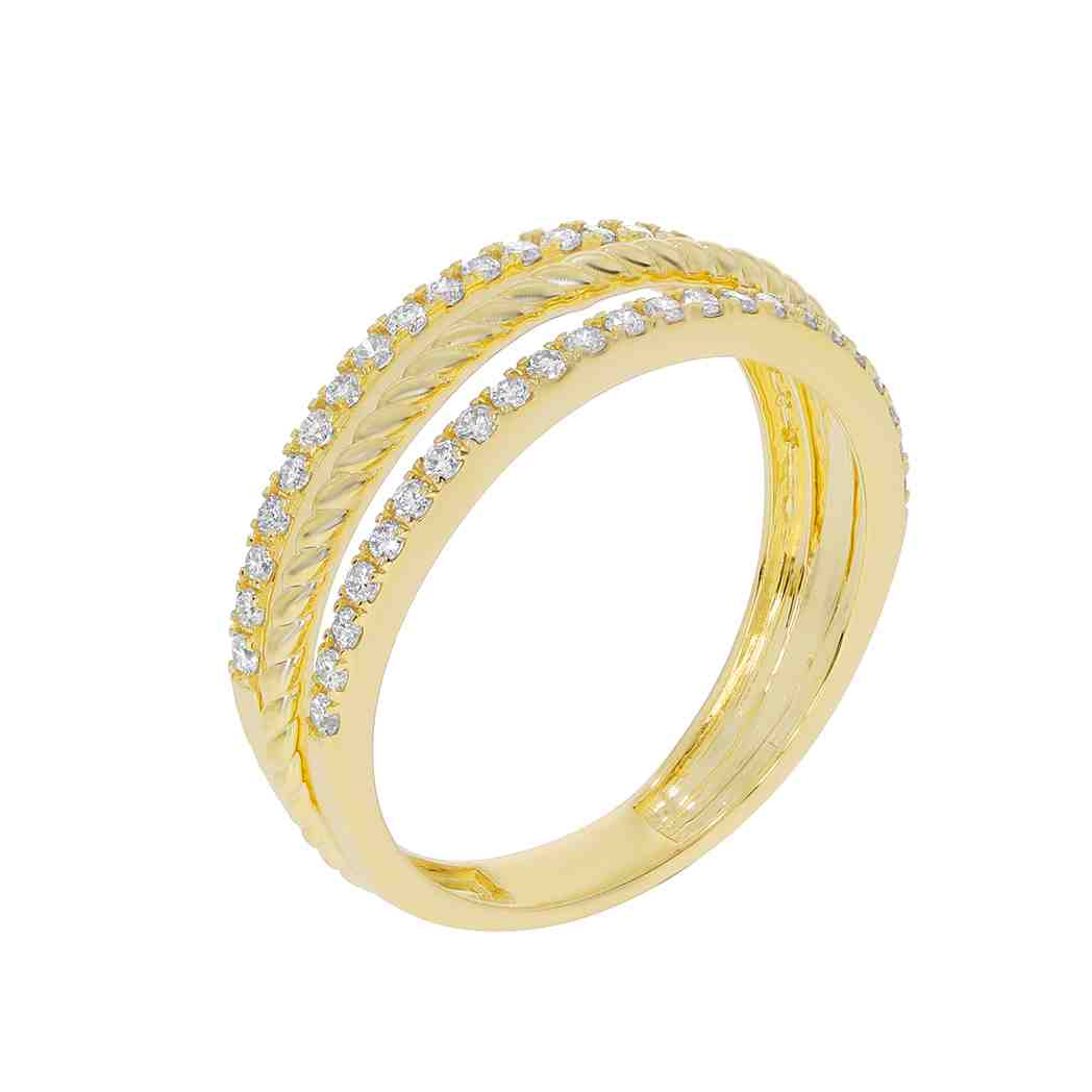 Plated Layered Band Ring LR12083A